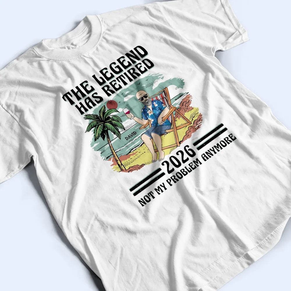 The Legend Has Retired Vintage - Retirement Gift For Beach Lovers, Dad, Mom, Grandpa, Grandma - Personalized T Shirt