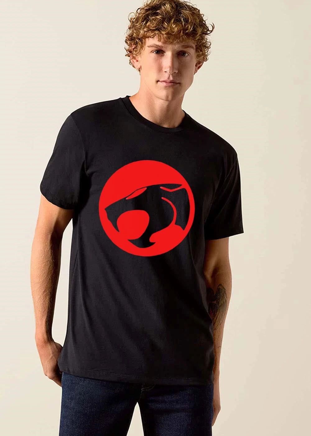 Thundercats Roaring Black Panther Silhouette Red Circle shirt