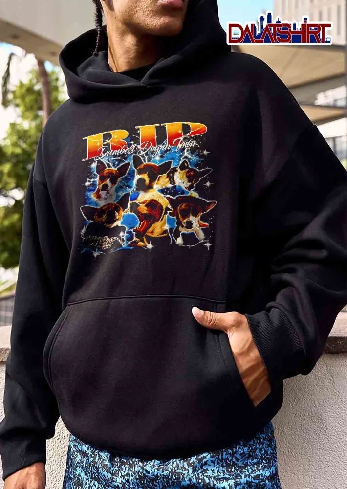 Rip Dumbest Dog In Town Small Brown Pet Photo Collage Outfits Lightning Stars Bootleg shirt