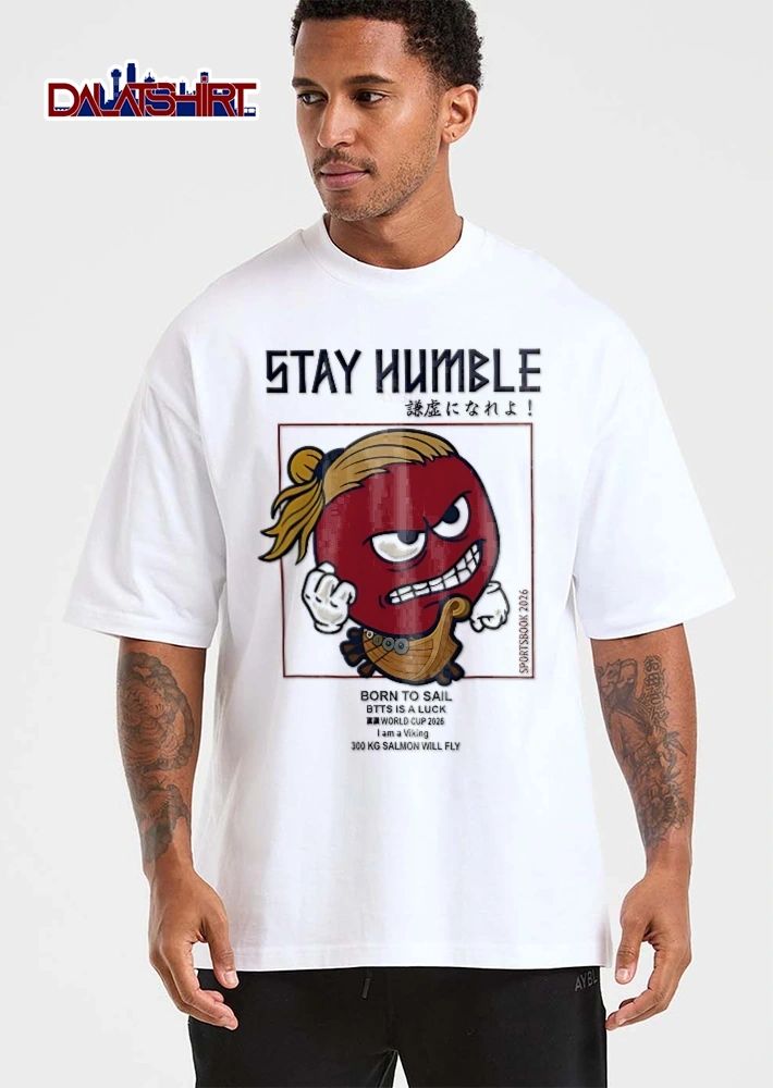 Stay Humble Born To Sail I Am A Viking 2026 Angry Red Character Blonde Bun Cartoon shirt