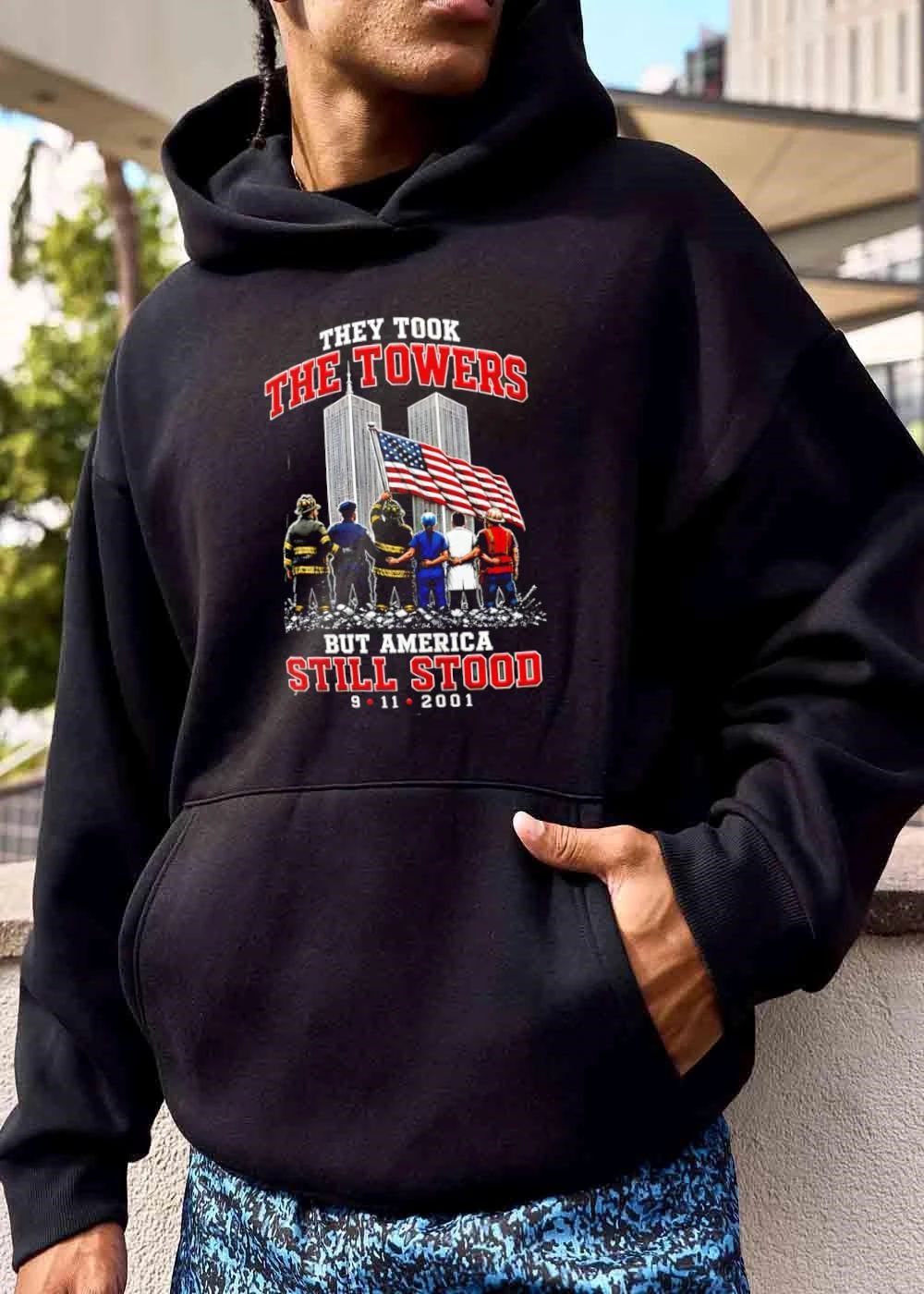 They Took The Towers But America Still Stood 9 11 2001 First Responders American Flag Rubble shirt