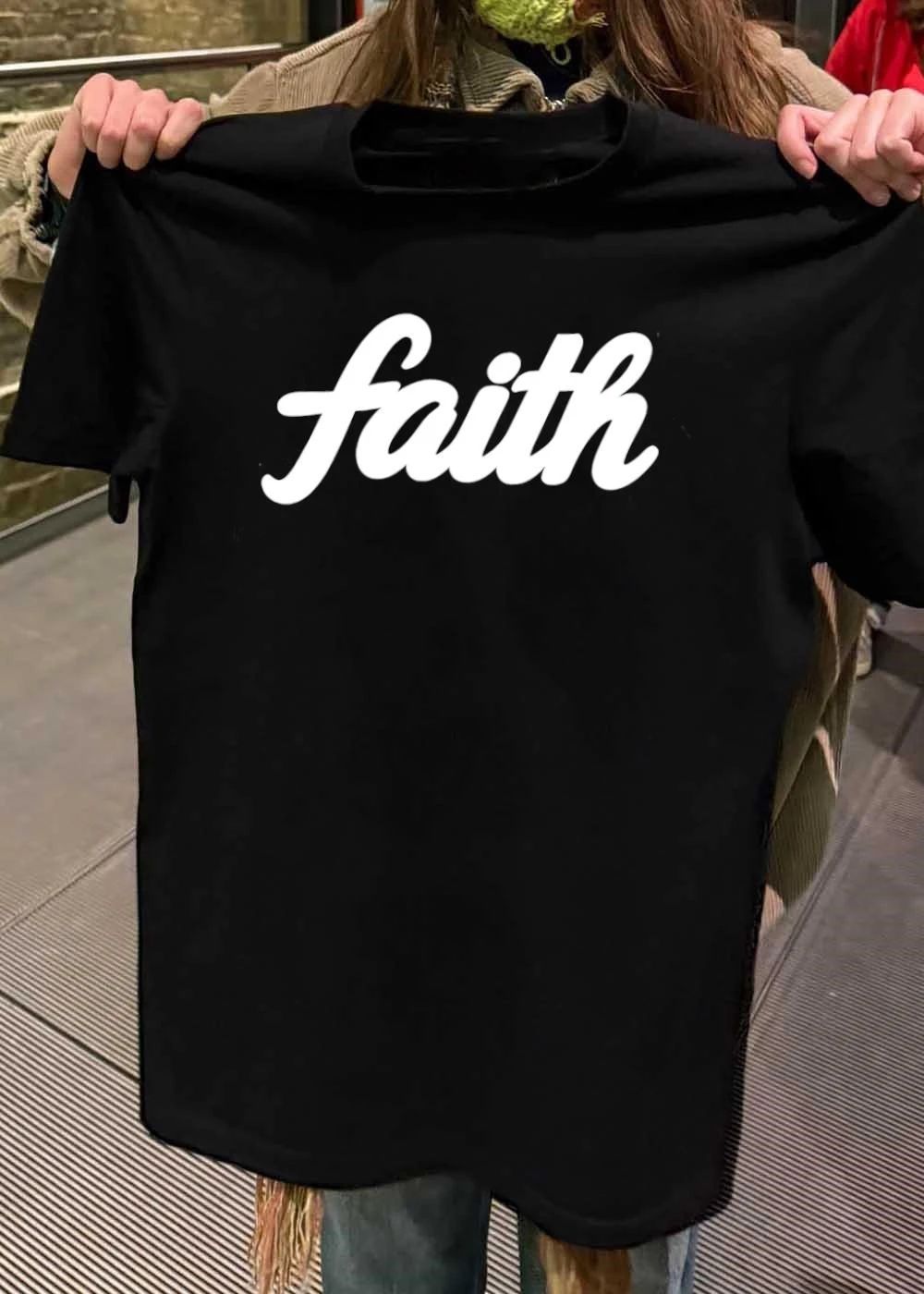 Faith Inspiring Script Lettering Christian Religious T-Shirt