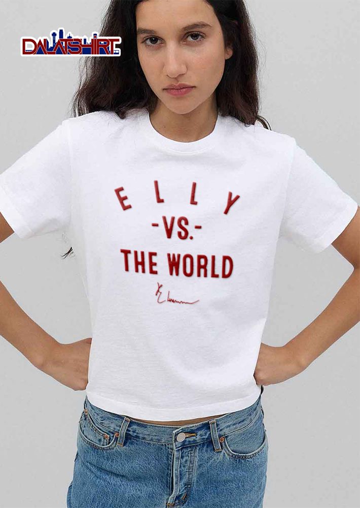 Elly Vs The World Bold White Typography Player Autograph shirt