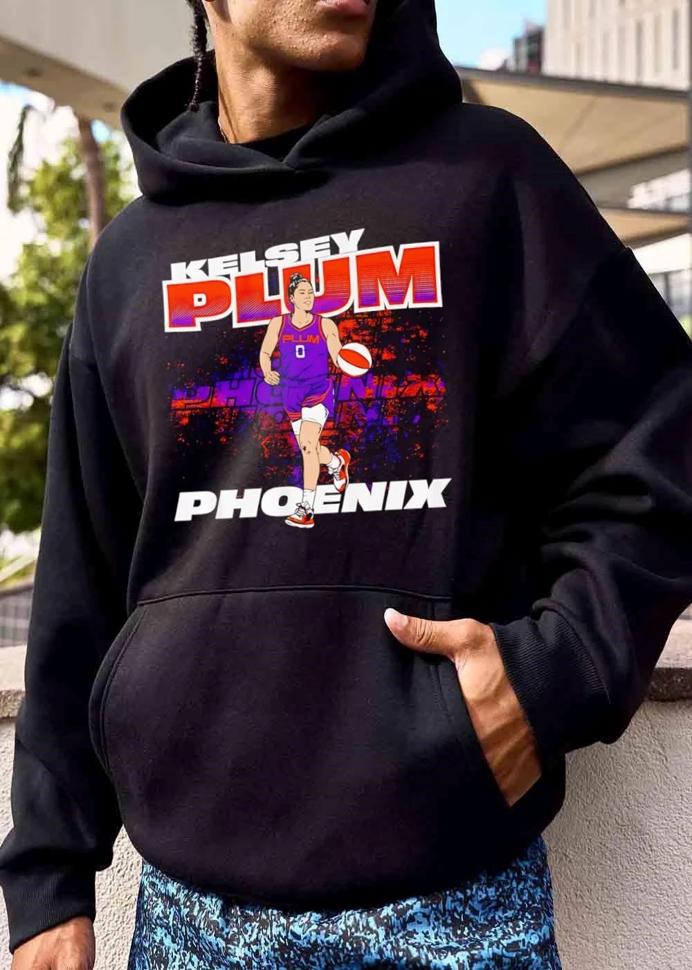 Phoenix Kelsey Plum Retro Bootleg Illustration Player Dribbling Basketball shirt