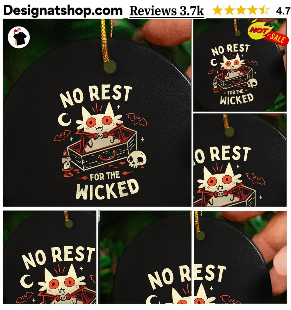 No Rest For The Wicked Spooky Vampire Cat Halloween shirt