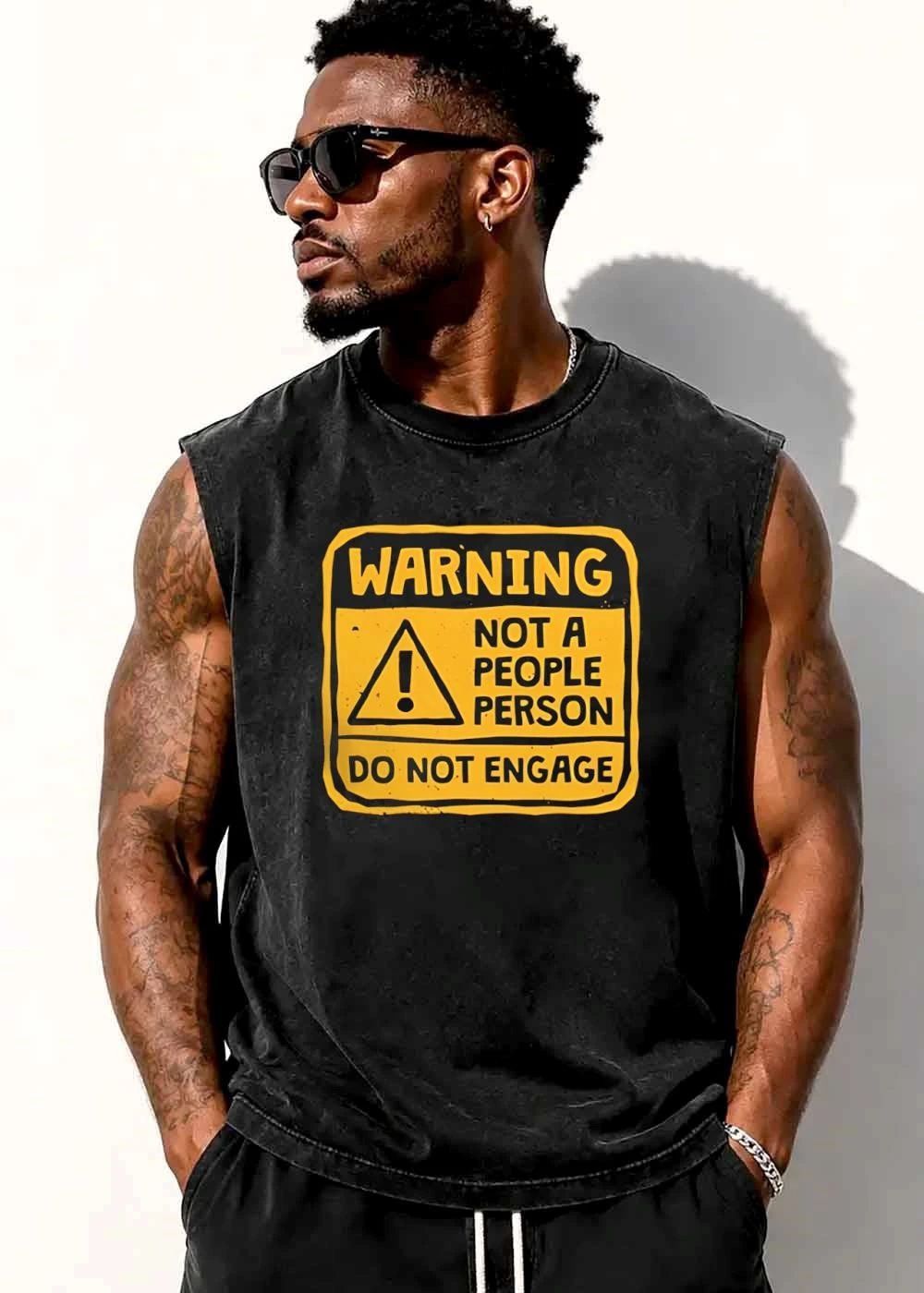 Warning Not A People Person Do Engage Yellow Caution Sign Exclamation Mark shirt