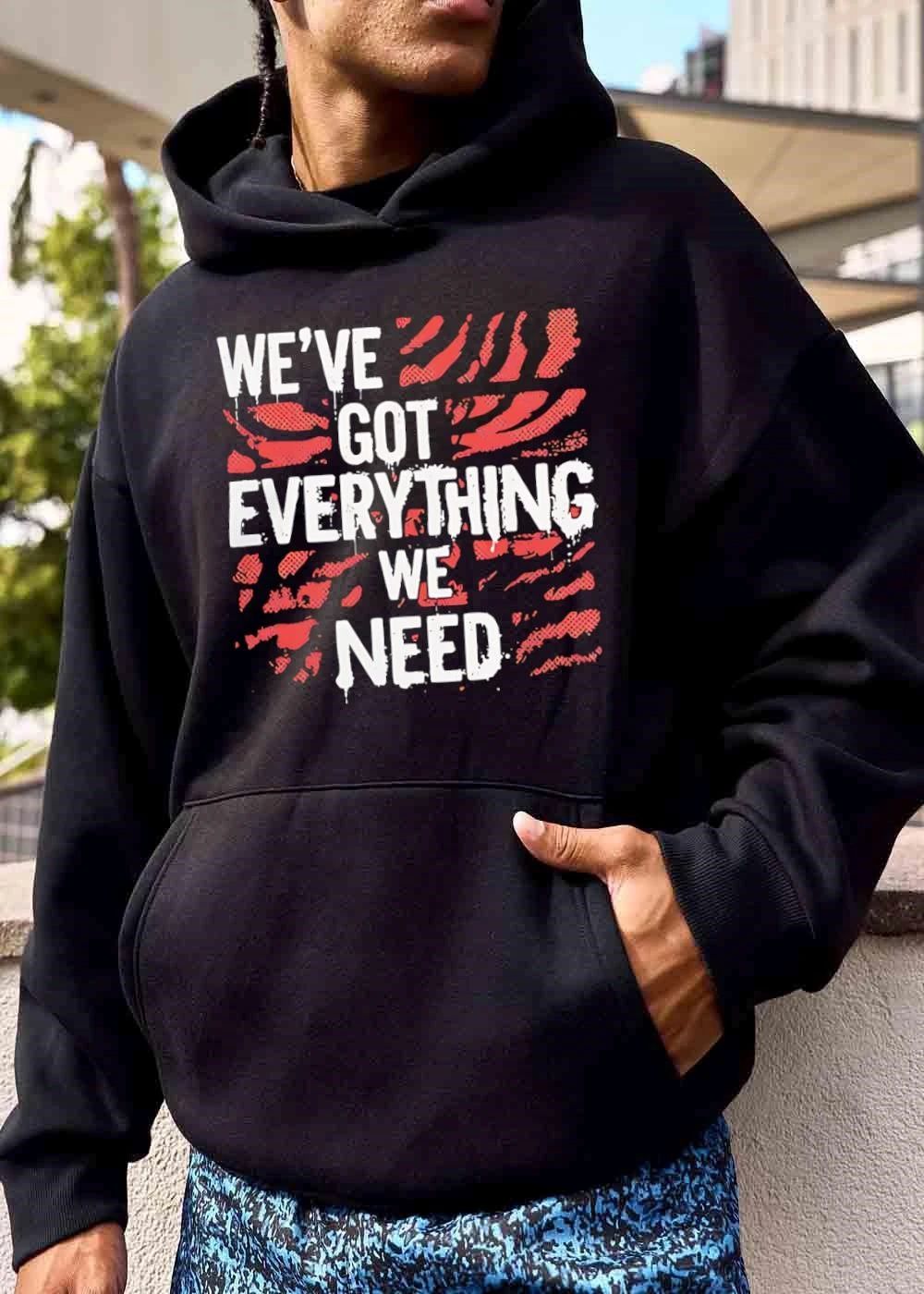 Weve Got Everything We Need Red Distressed Tiger Camo Print Pattern shirt