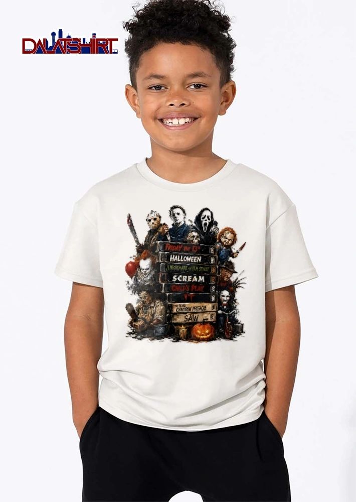 Friday The 13th Halloween Scream Childs Play IT Texas Chainsaw Massacre Saw Horror Movie shirt