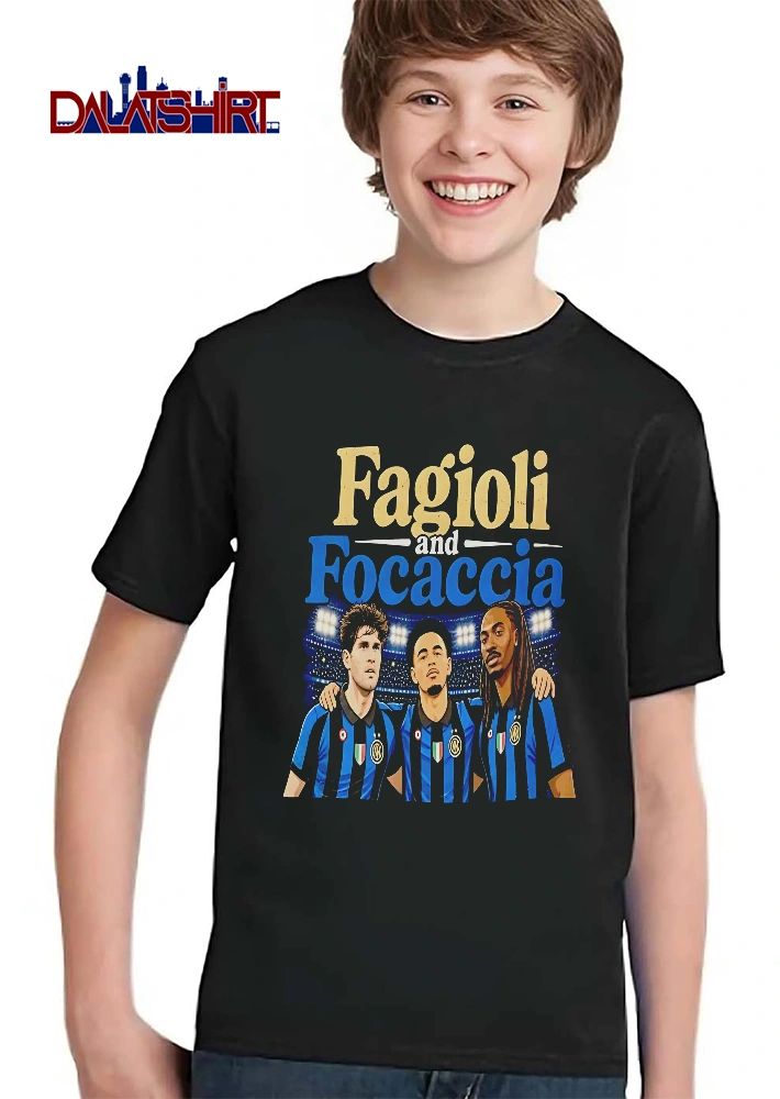 Inter Milan Fagioli And Focaccia Three Soccer Players Stadium Caricature shirt