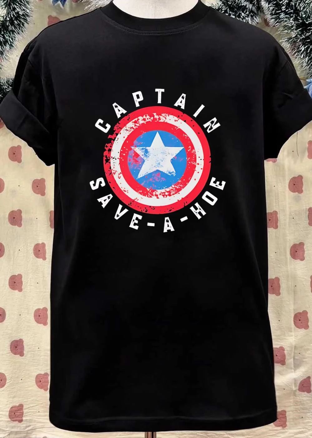 Captain Save-a-hoe Shield Logo Graphic T-Shirt