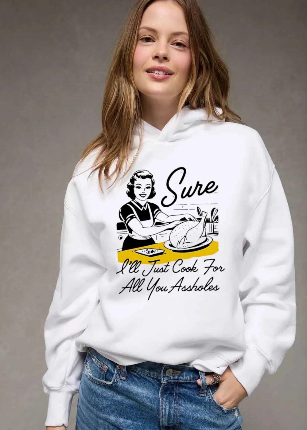 Sure Ill Just Cook For All You Assholes Retro 50s Housewife Roast Turkey shirt