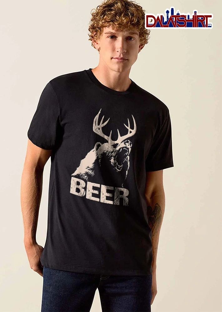 Beer roaring Bear Antlers shirt