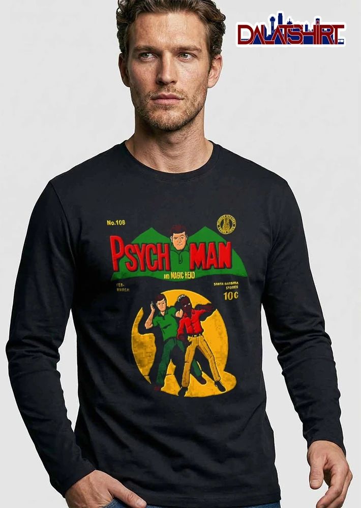 Psych Man And Magic Head No 108 Feb March Santa Barbara Stories 10 C Vintage Cartoon Comic Cover Parody shirt