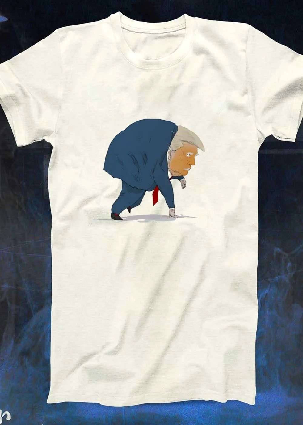 Cartoon Illustration Donald Trump Crouched Runner Political Satire T-Shirt
