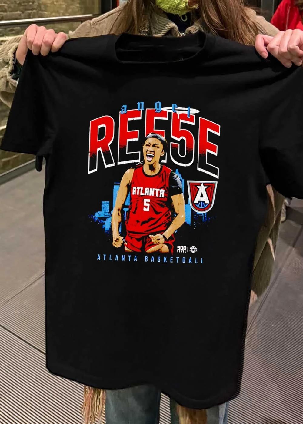Angel Reese Shouting Atlanta Basketball Logo T-Shirt