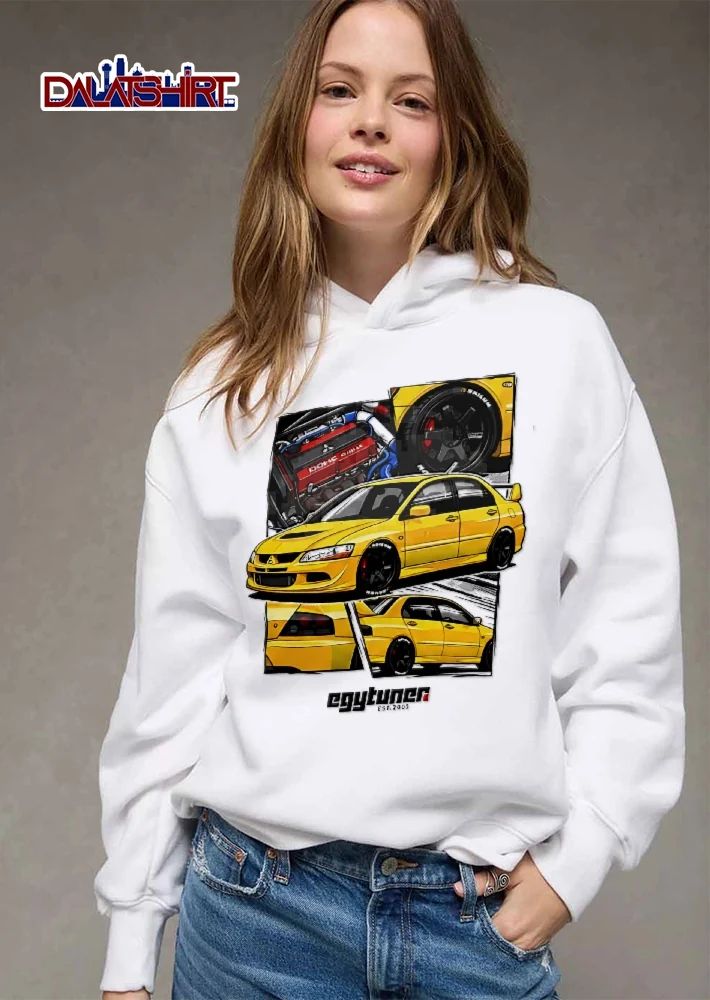 Mitsubishi Egytuner Est 2003 Yellow Lancer Evolution Engine Wheel Comic Panels shirt
