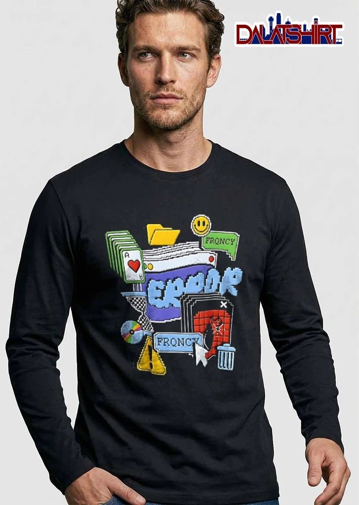 Frqncy Error Pixel Art Retro Computer Desktop Icons Collage shirt
