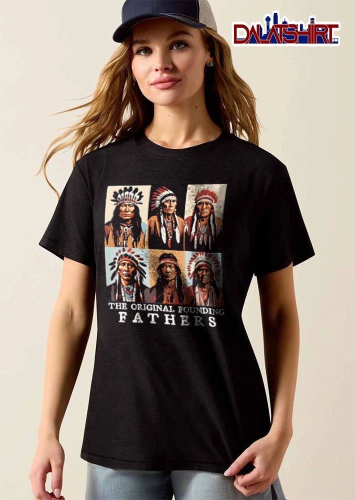 The Original Founding Fathers Six Native American Chiefs Portraits Grid shirt