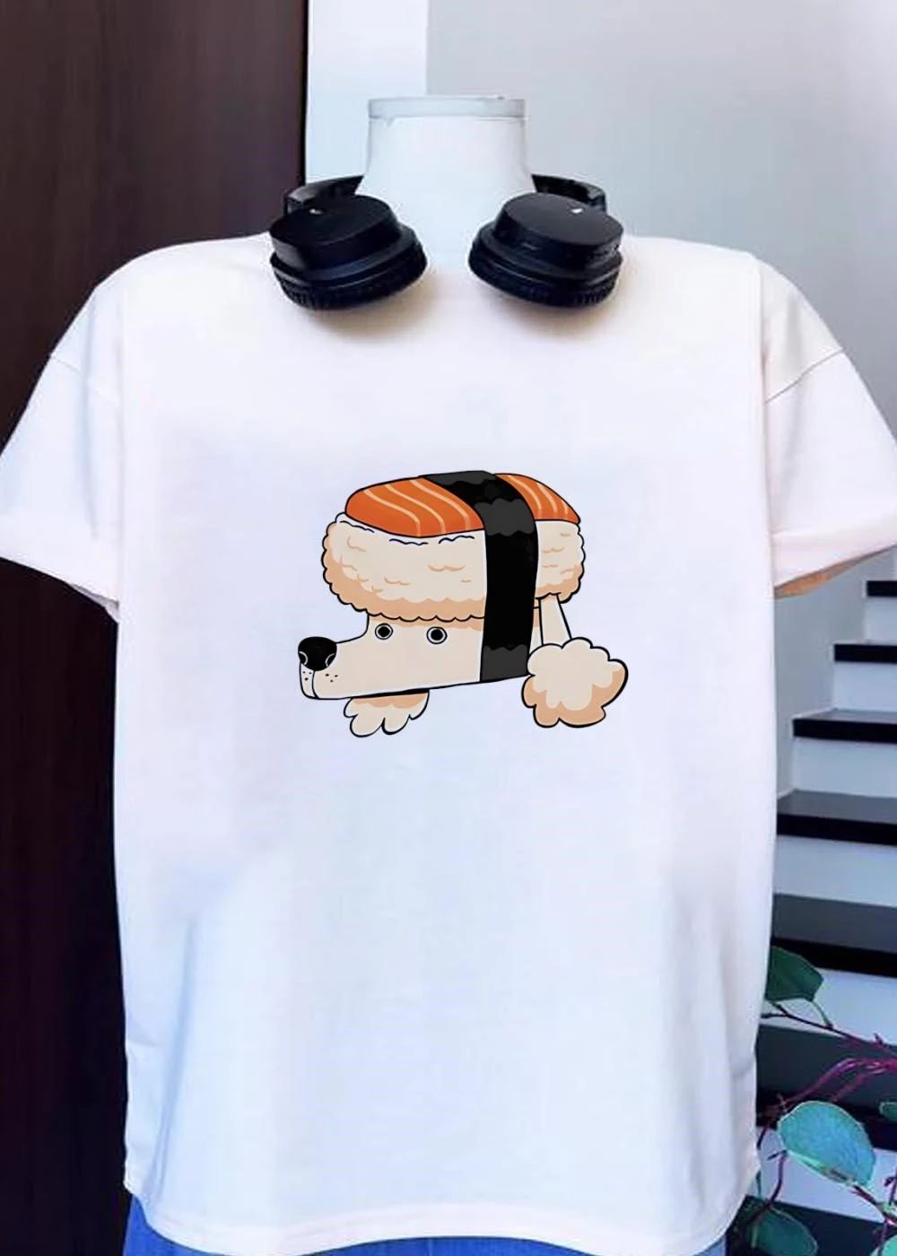 Poodle Sushi Rolling Cute Dog Salmon Nigiri Unisex shirt