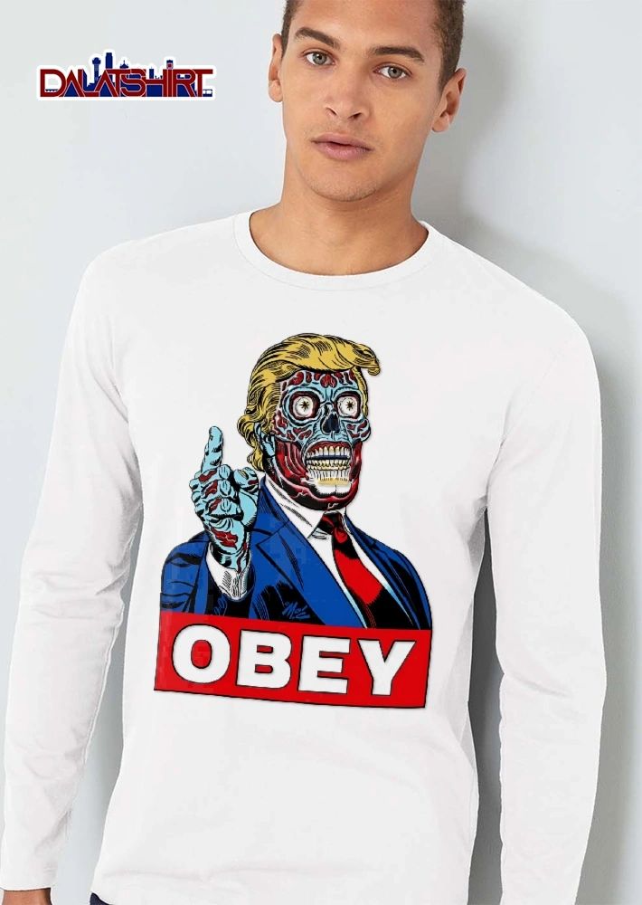 Obey Blue Zombie Alien Donald Trump Caricature Pointing Finger shirt