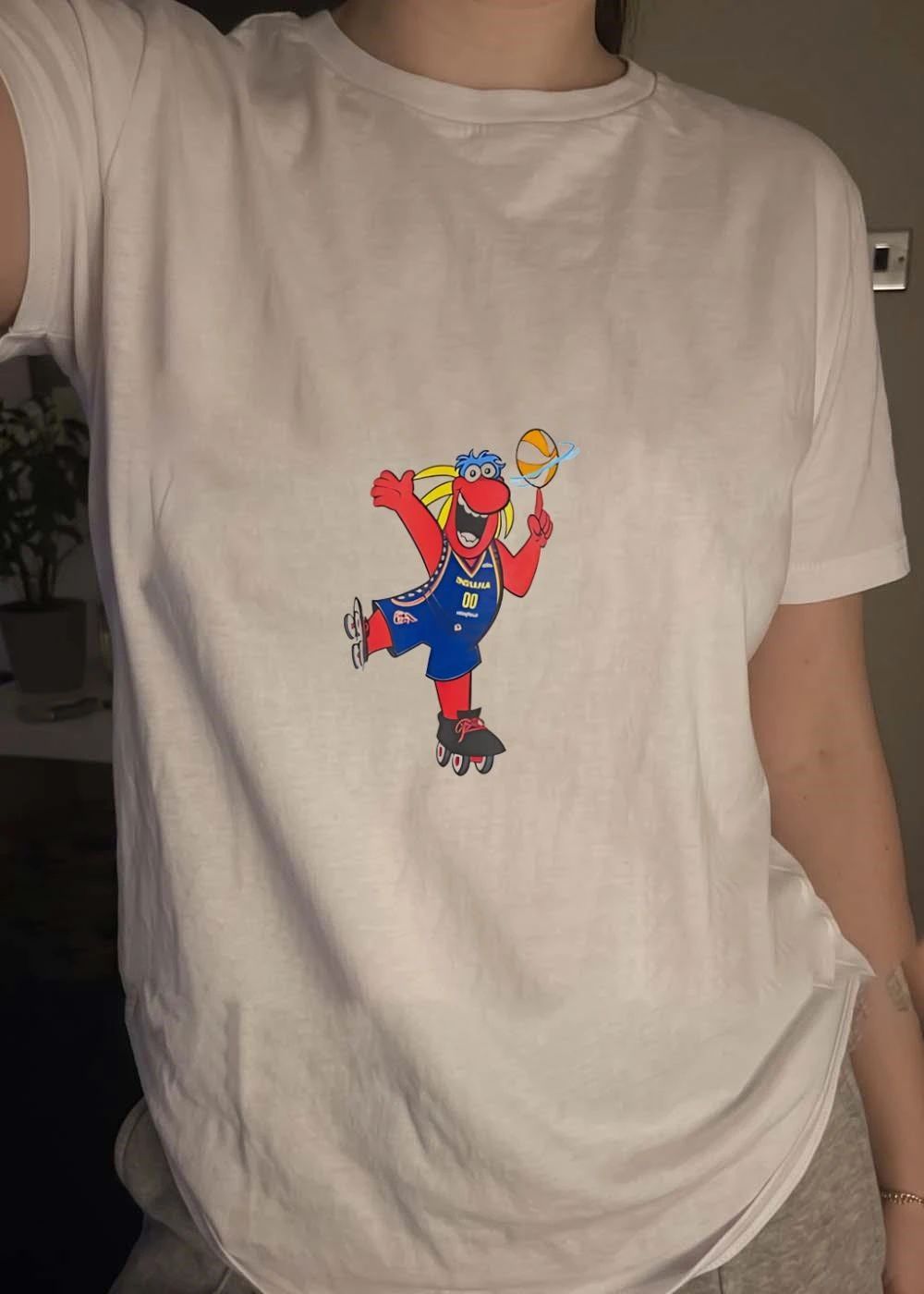 Mascot Roller Skating Spinning Basketball on Finger 00 shirt