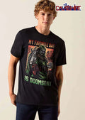 My Favorite Day Is Doomsday Hooded Masked Villain Brick Wall Comic shirt