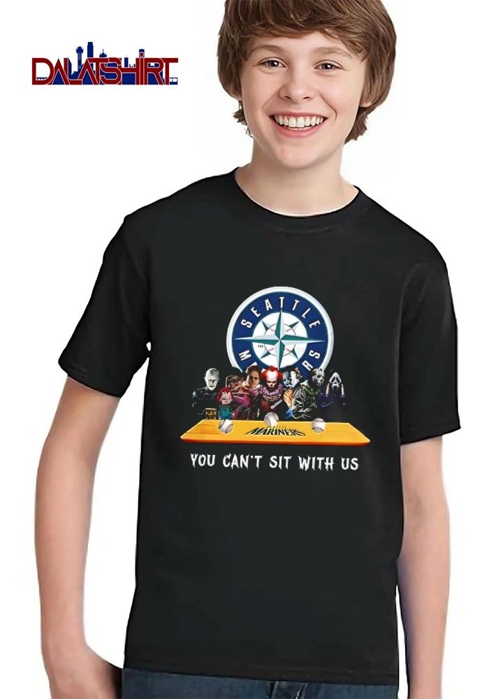 Seattle Mariners MLB You Cant Sit With US Horror Villains Wooden Bench Baseballs shirt