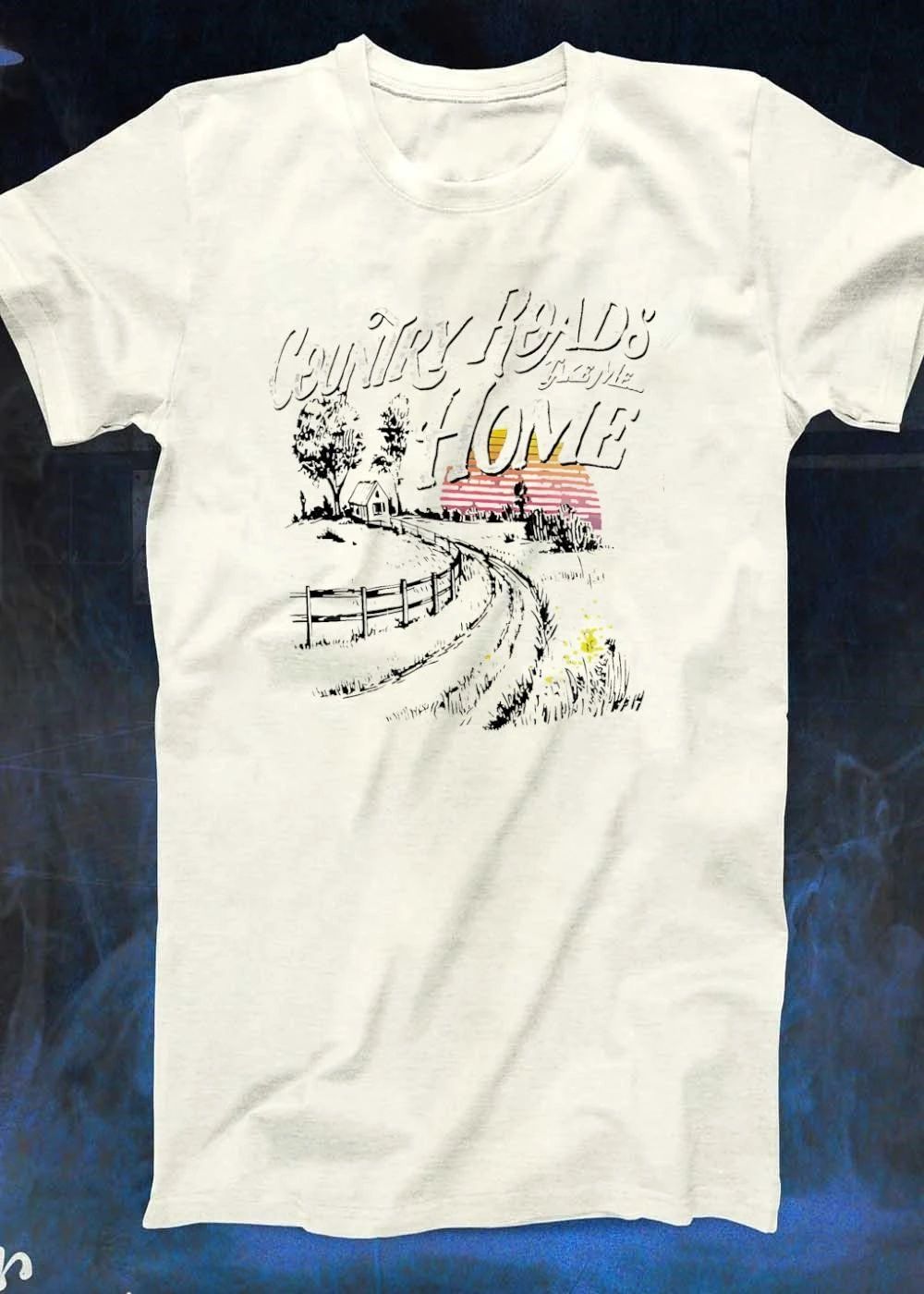 Country Roads Take Me Home House Path Sunset Country Roads Take Me Home T-Shirt