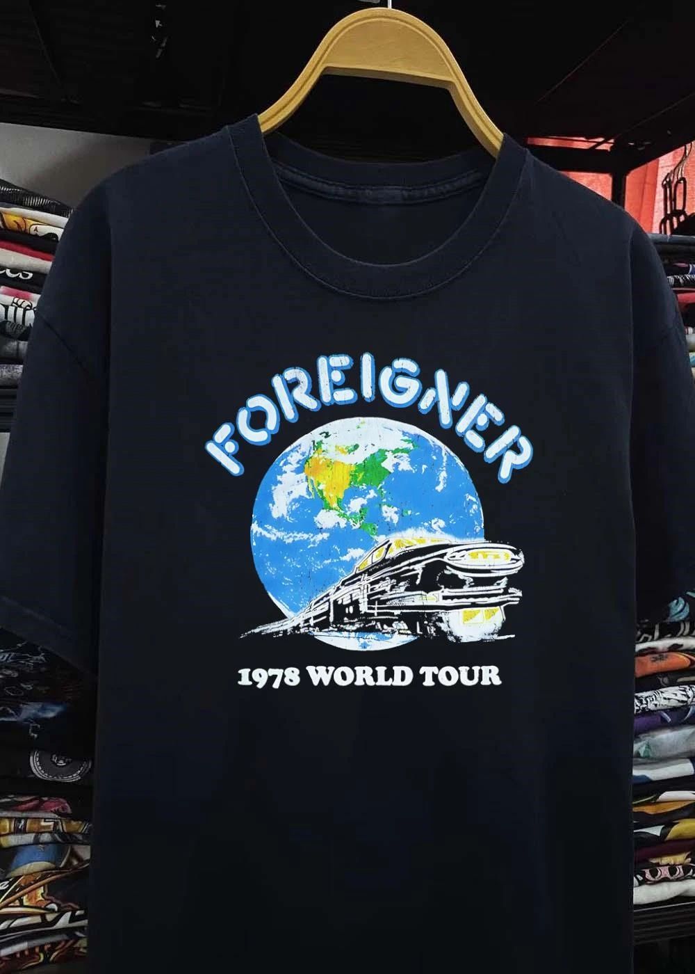 Foreigner 1978 World Tour Globe With Car Graphic shirt