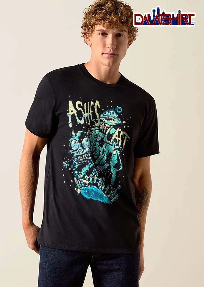 Ashes At Last Cartoon Mutated Mad Cow Flying Saucer UFO Fence shirt