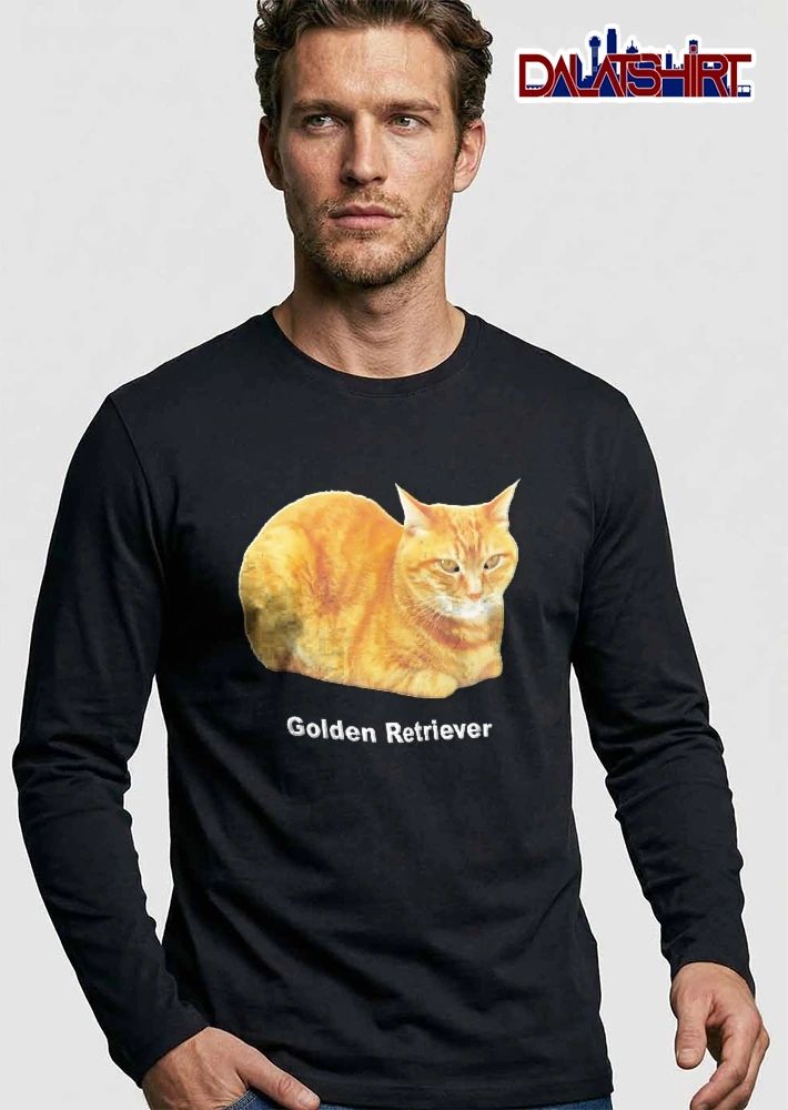 Golden Retriever Orange Tabby Cat Sitting Loaf Position shirt