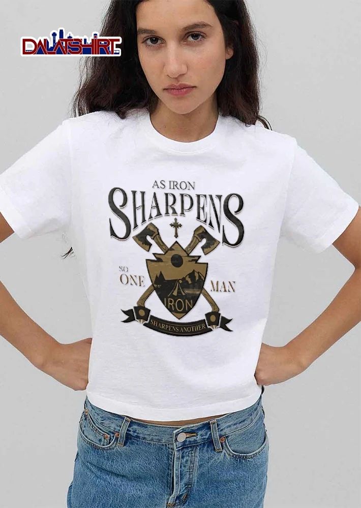 As Iron Sharpens So One Man Another Proverbs 27 17 Crossed Axes Shield Mountain Tent shirt