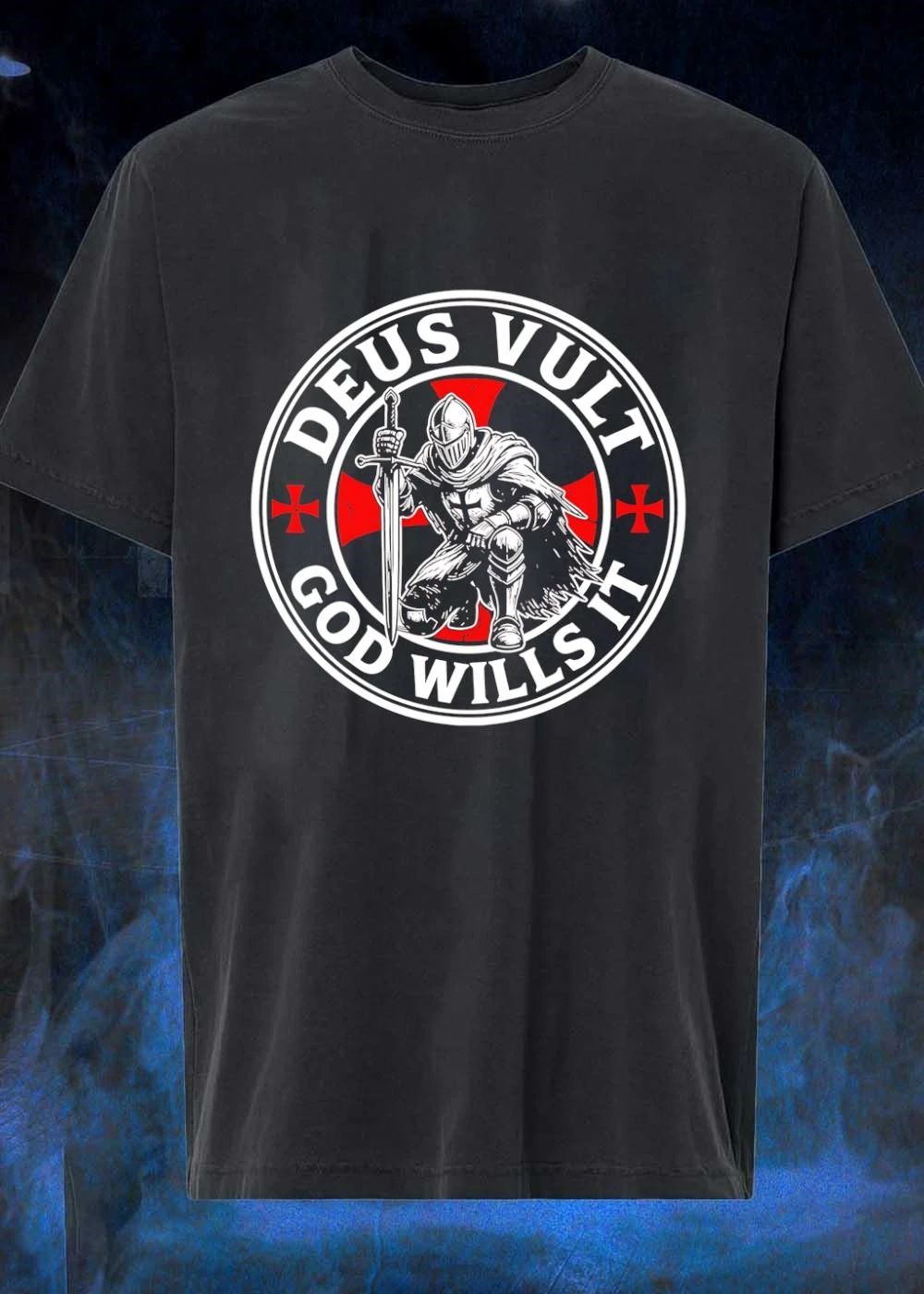 Kneeling Knight Holding Sword Deus Vult God Wills It Shirt