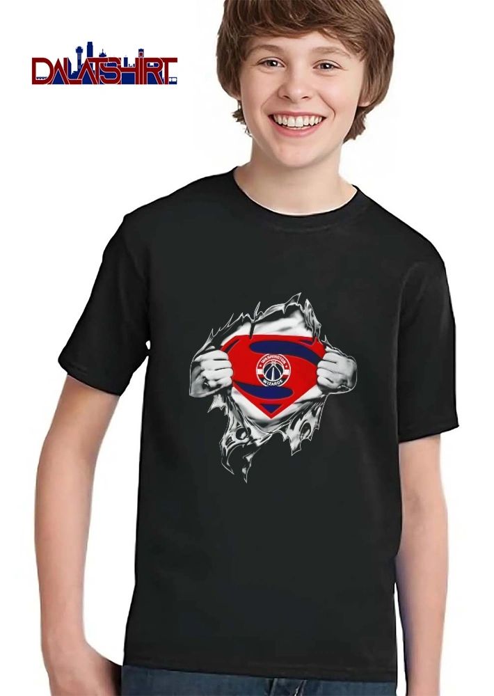 Washington Wizards NBA Hands Tearing Open Chest Superman Shield shirt