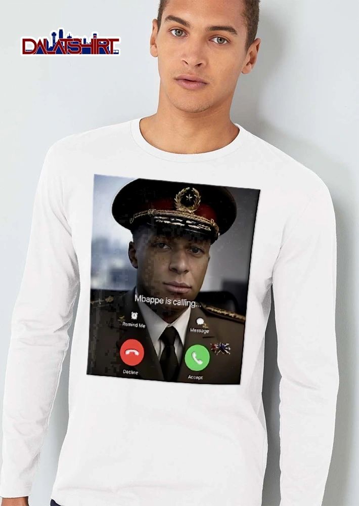 Mbappe Is Calling Military Officer Uniform Incoming Phone Screen shirt