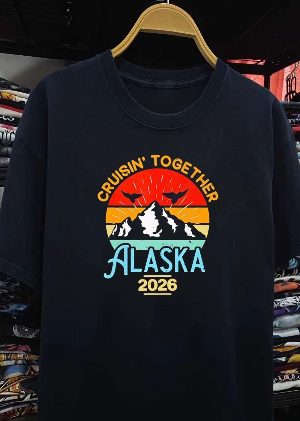 Cruisin Together Alaska 2026 Retro Mountain Travel shirt