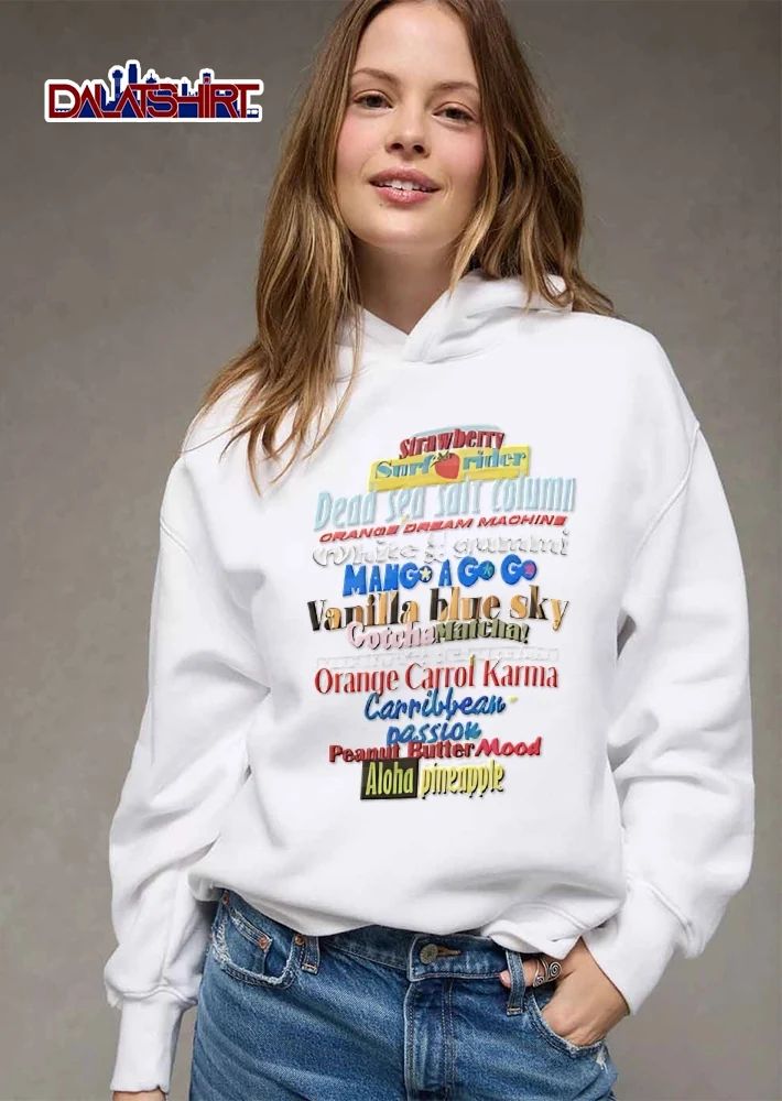 Strawberry Surfrider Dead Sea Salt Column Orange Dream Machine menu list shirt