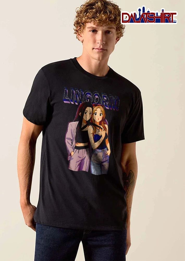 Lingorm Retro Anime Pair Stylish Outfits 3d Block Lettering shirt