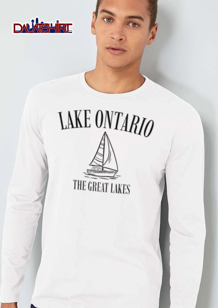 Lake Ontario The Great Lakes Line Art Sailboat Floating On Waves shirt