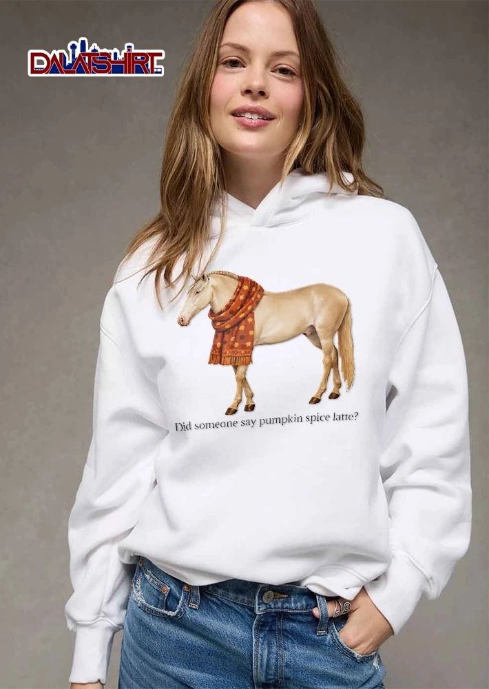 Did Someone Say Pumpkin Spice Latte Palomino Horse Wearing Autumn Leaf Scarf shirt
