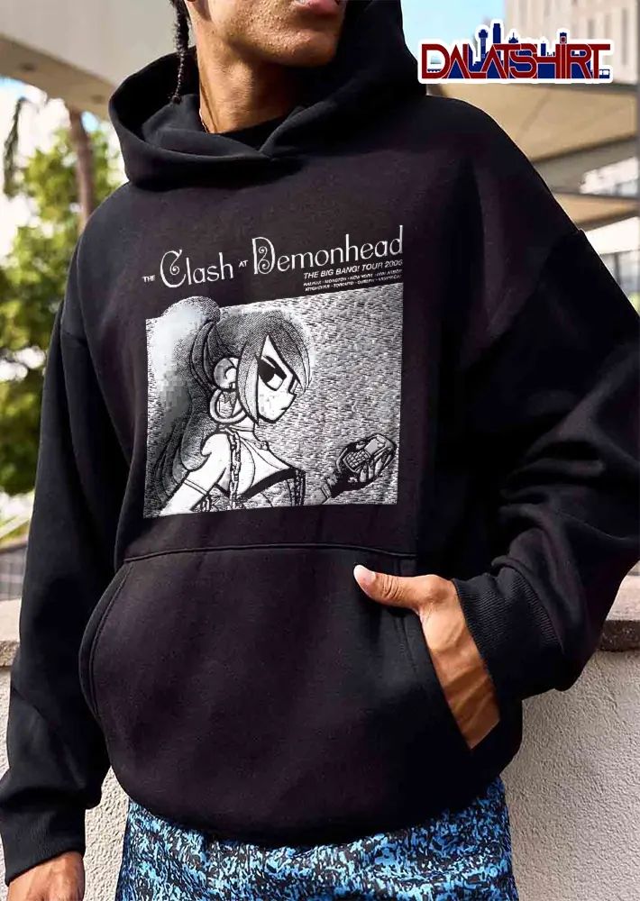 The Clash At Demonhead Big Bang Tour 2006 Anime Girl Holding Phone Halftone shirt