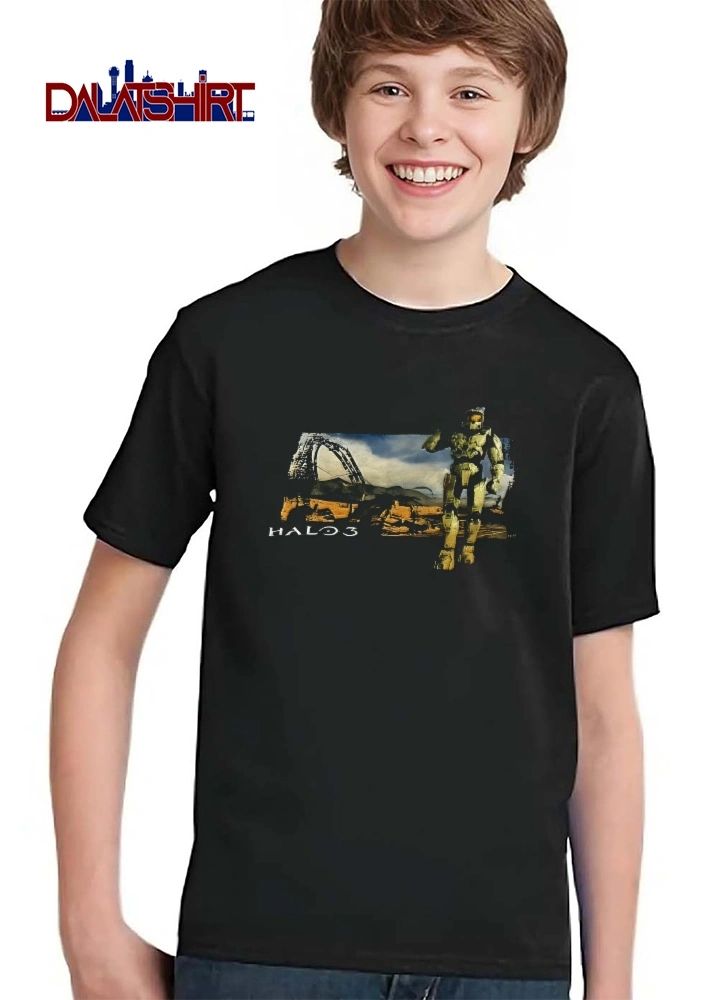 Halo 3 Master Chief Armored Ruined Desert Landscape Distressed shirt