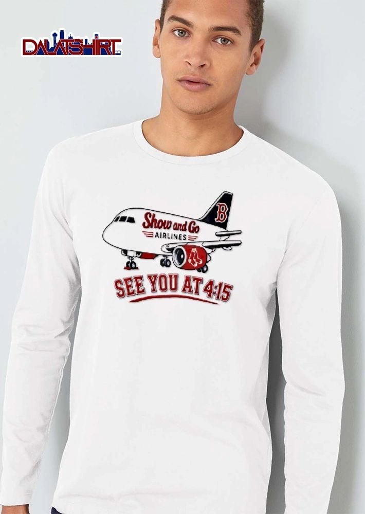 Boston Red Sox MLB Show And Go Airlines See You At 415 Cartoon Passenger Jet shirt