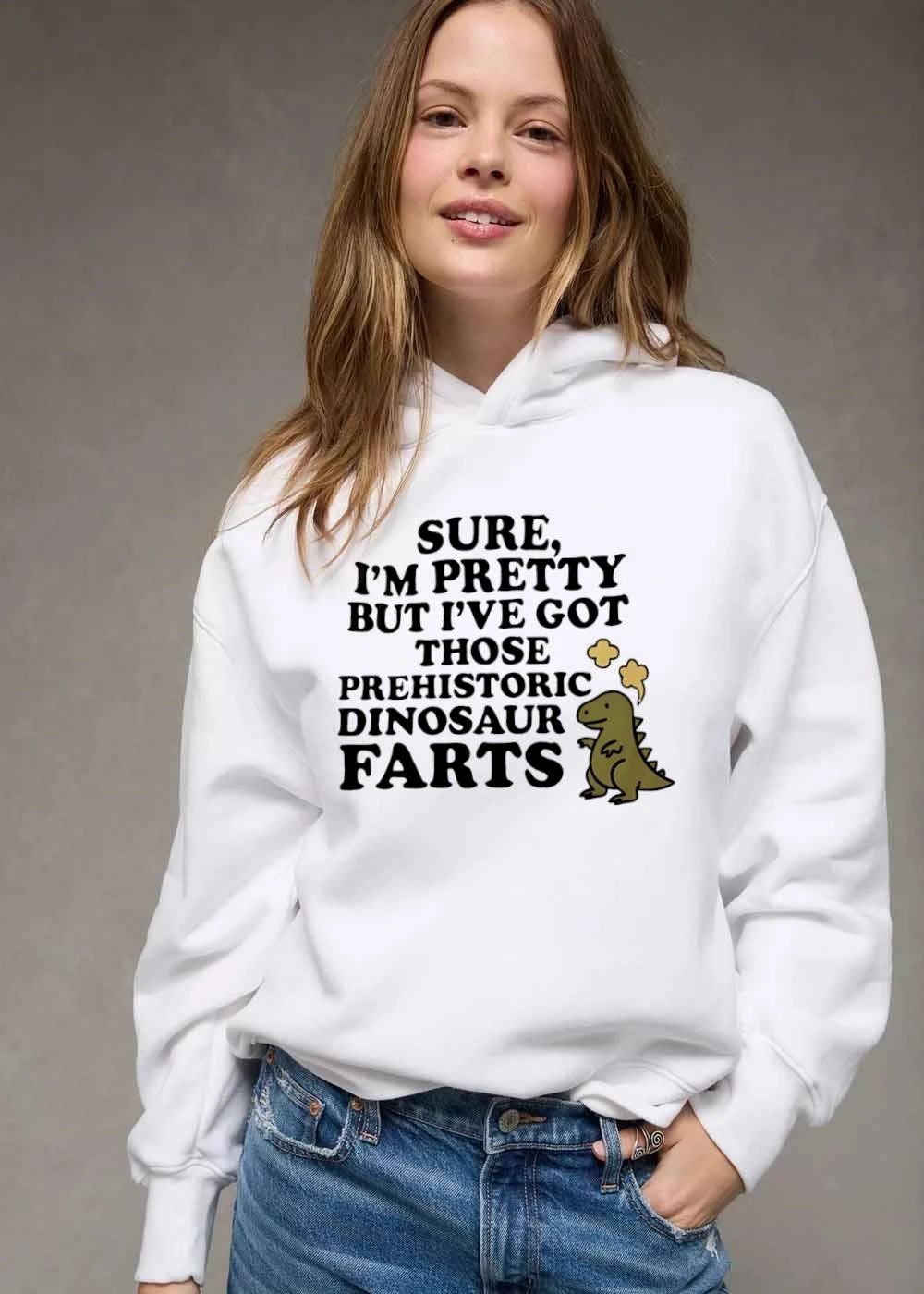 Sure Im Pretty But Ive Got Those Prehistoric Dinosaur Farts Cartoon Green Trex shirt