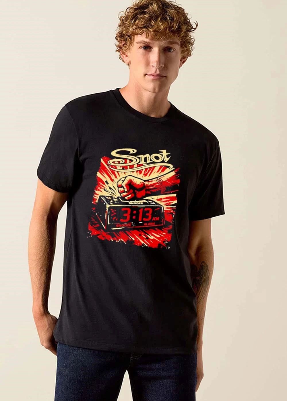 Snot Snooze 3 13 Am Alarm Fist Smashing Digital Clock Red Burst shirt