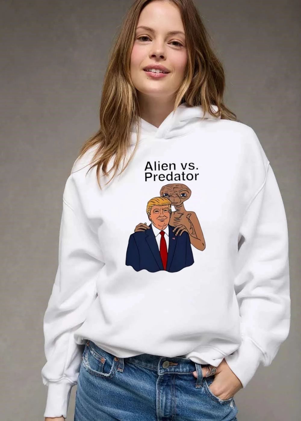 Alien Vs Predator Et Hands On Donald Trump Caricature Cartoon shirt
