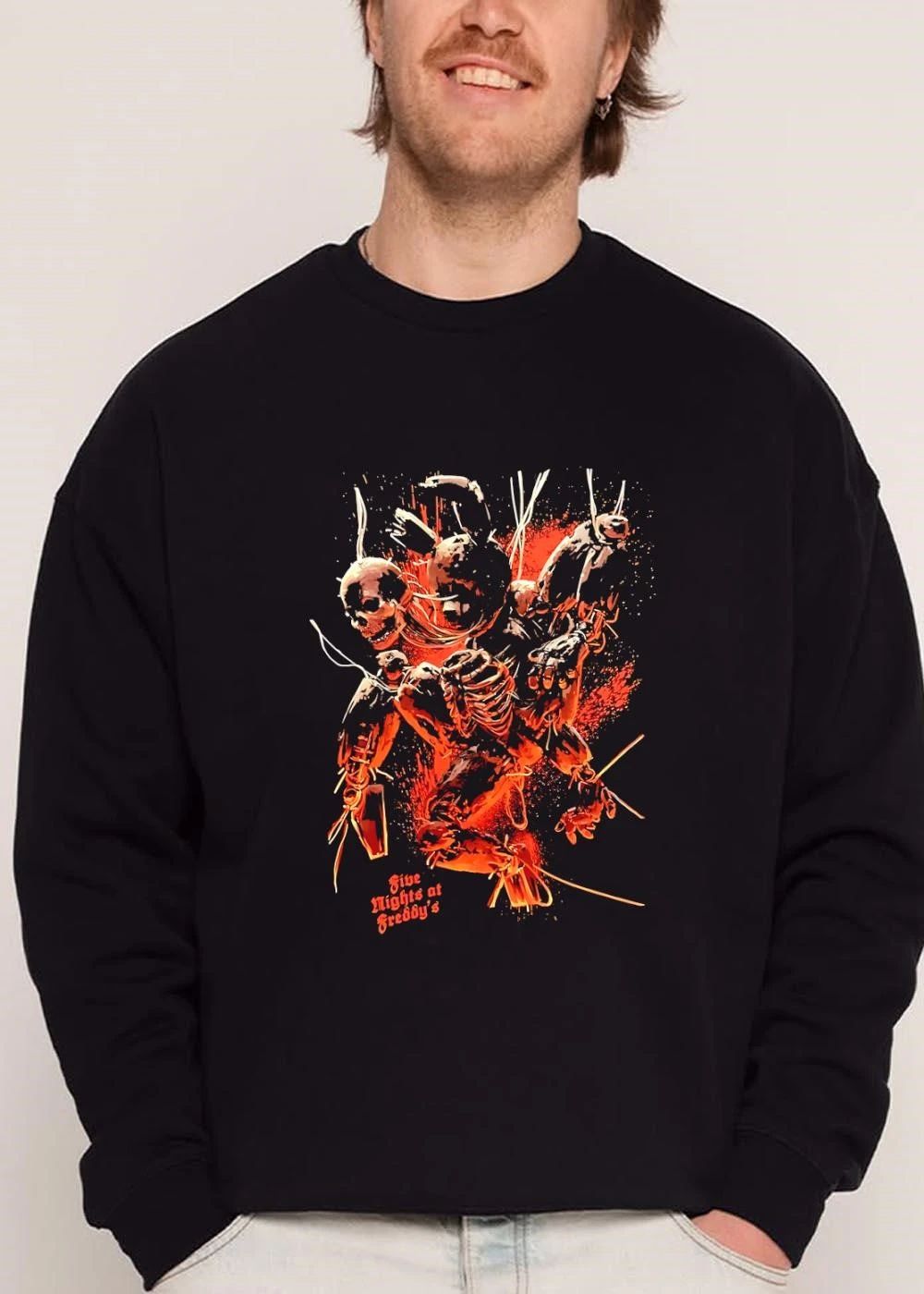 Five Nights At Freddys Skeletal Animatronic Fiery Paint Splatter shirt