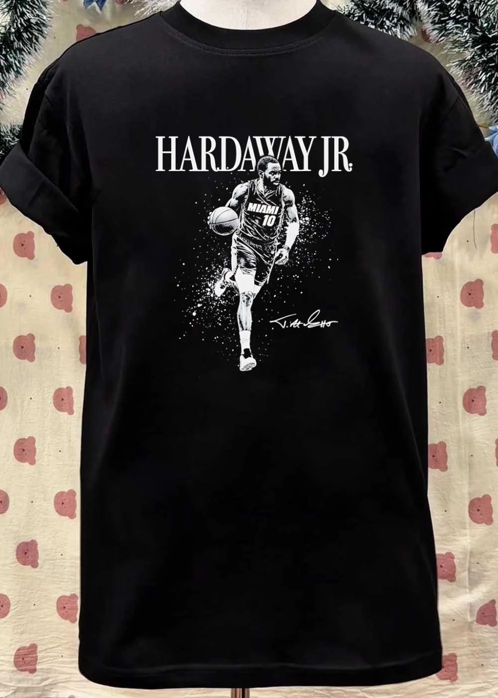 Tim Hardaway Jr Signature Basketball Player Dribbling Miami Heat T-Shirt