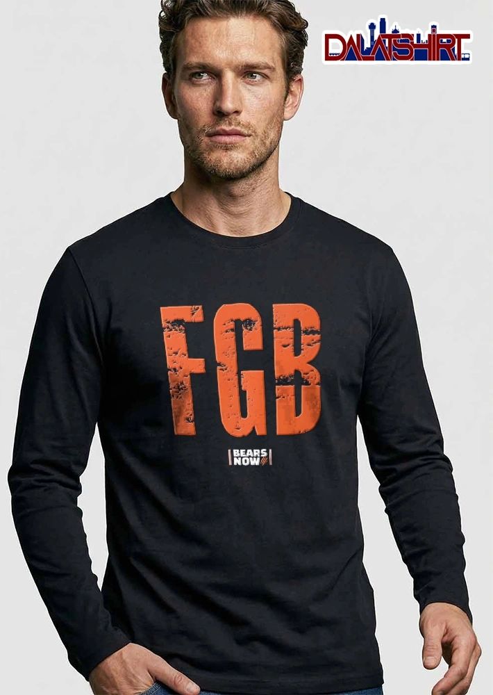 Bears Now Fgb Orange Distressed Monogram Block Typography shirt