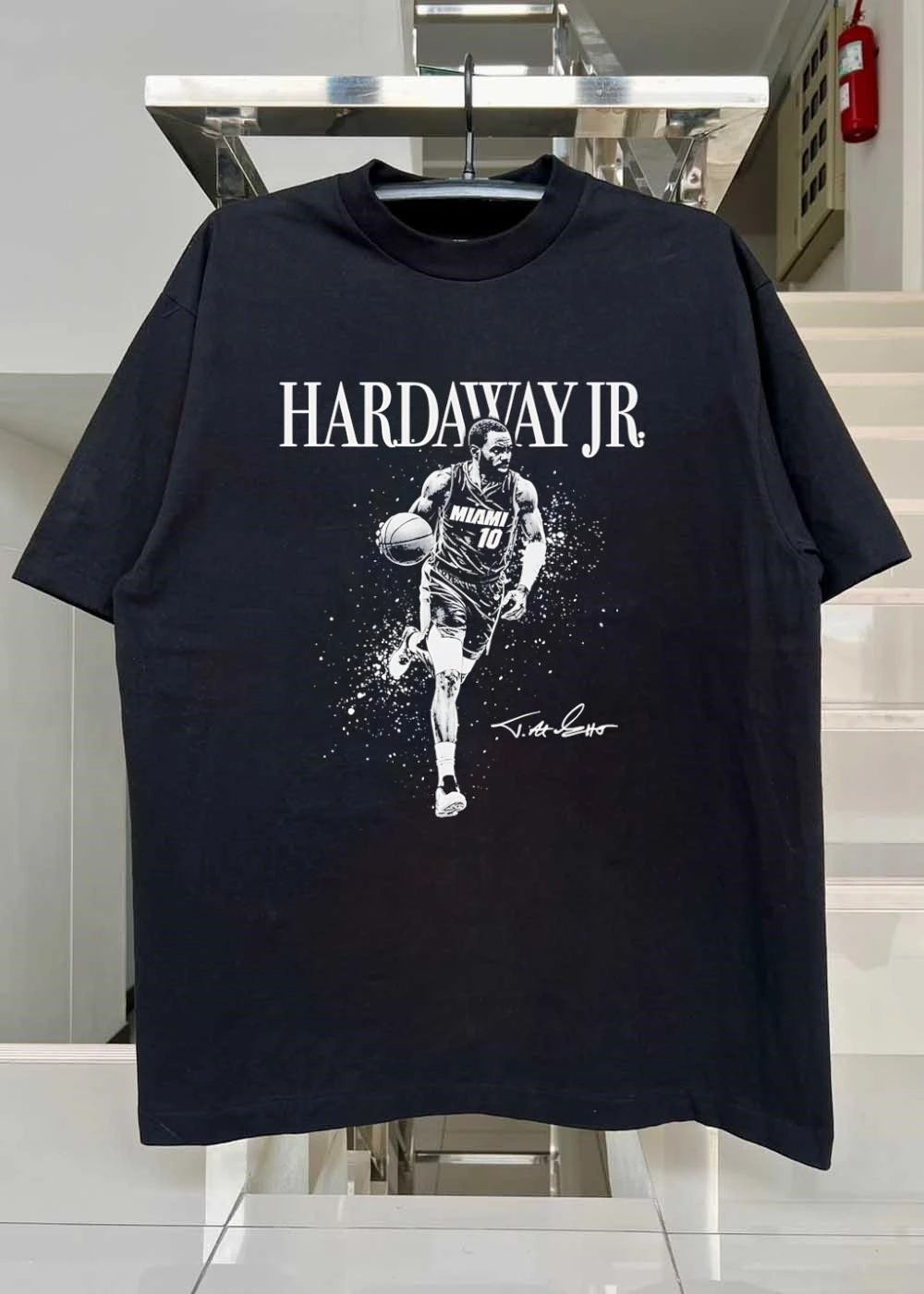 Tim Hardaway Jr Signature Basketball Player Dribbling Miami Heat T-Shirt